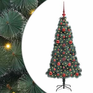 vidaXL Arbre de No&euml;l artificiel pr&eacute;-&eacute;clair&eacute; avec ensemble de boules
