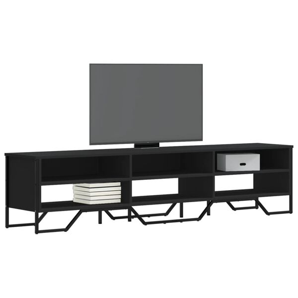 vidaXL Meuble TV noir 180x34x41 cm bois d'ing&eacute;nierie