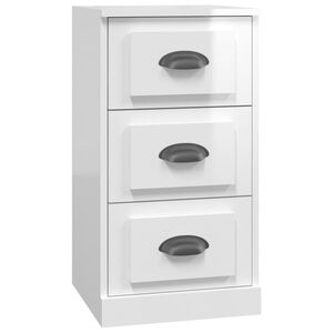 vidaXL Buffet blanc brillant 36x35,5x67,5 cm bois d'ing&eacute;nierie