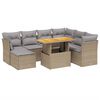 vidaXL Salon de jardin avec coussins 8 pcs beige r&eacute;sine tress&eacute;e