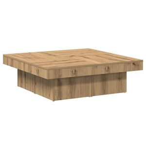 vidaXL Table basse ch&ecirc;ne artisanal 90x90x28 cm bois d'ing&eacute;nierie