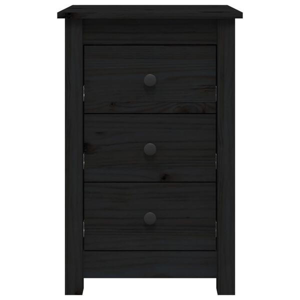 vidaXL Tables de chevet 2 pcs Noir 40x35x61,5 cm Bois de pin massif