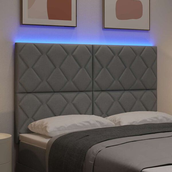 vidaXL T&ecirc;te de lit Gris clair 160 cm tissu