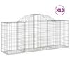 vidaXL Paniers à gabions arqués 10 pcs 200x50x80/100 cm Fer galvanisé