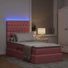 vidaXL Lit avec rangement et LED avec LED Rose 100 x 200 cm Velours