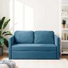 vidaXL Canap&eacute;-lit 2 en 1 bleu 122x204x55 cm velours