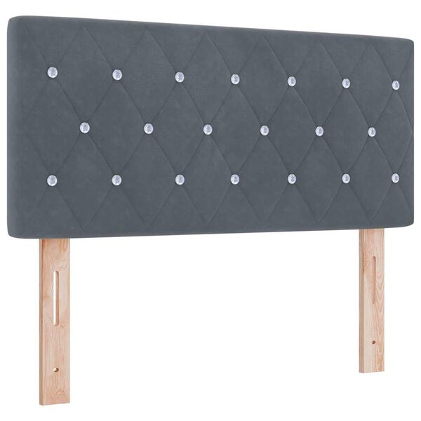 vidaXL T&ecirc;te de lit Gris fonc&eacute; 90 cm Velours