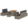 vidaXL Ensemble de canap&eacute; de jardin avec coussin 8 pcs Gris Poly rotin