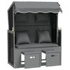 vidaXL Strandkorb avec coussin poly rotin bois solide anthracite noir
