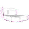 vidaXL Cadre de lit m&eacute;tal sans matelas et t&ecirc;te de lit blanc 140x190 cm