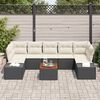 vidaXL Ensemble de canap&eacute; de jardin 8 pcs Noir et Cr&egrave;me polyrotin