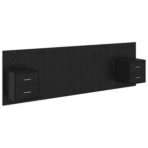 vidaXL T&ecirc;te de lit avec armoire 3 pcs Ch&ecirc;ne noir Bois d'ing&eacute;nierie