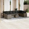 vidaXL Salon de jardin 11 pcs avec coussins gris r&eacute;sine tress&eacute;e