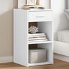 vidaXL Tables de chevet 2 pcs blanc 35x34x65 cm bois d'ing&eacute;nierie