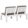 vidaXL Salon de jardin 4 pcs avec coussins Plastique Blanc