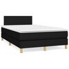 vidaXL Sommier &agrave; lattes de lit matelas et LED noir 120x190 cm tissu