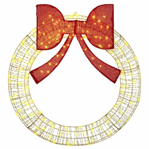 vidaXL Couronne avec 150 LED Blanc chaud 121 x 121 x 10 cm PET
