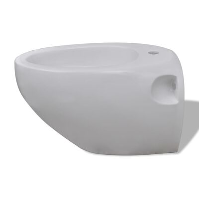 Cuvette WC suspendue et bidet suspendu en céramique Blanc