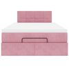 vidaXL Cadre de lit ottoman avec matelas rose 120x200 cm velours