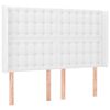 vidaXL T&ecirc;te de lit &agrave; LED Blanc 147x16x118/128 cm Similicuir