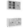 vidaXL Unit&eacute; de cuisine PORTO 4 pcs Gris b&eacute;ton Bois d'ing&eacute;nierie
