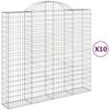 vidaXL Paniers &agrave; gabions arqu&eacute;s 10 pcs 200x50x180/200 cm Fer galvanis&eacute;