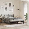 vidaXL Cadre de lit m&eacute;tal sans matelas avec t&ecirc;te de lit noir 140x190cm