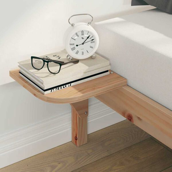 vidaXL Cadre de lit avec tables de chevet Naturel 180 x 220 cm