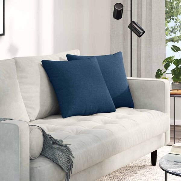 vidaXL Coussins de canap&eacute; 2 pcs Bleu 45 x 45 cm tissu