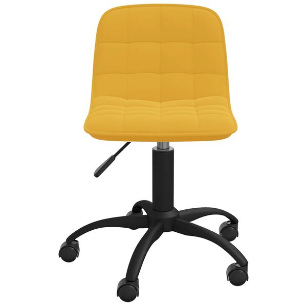 vidaXL Chaises &agrave; manger pivotantes lot de 2 jaune moutarde velours