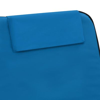 vidaXL Tapis de plage pliables 2 pcs Acier et tissu Bleu