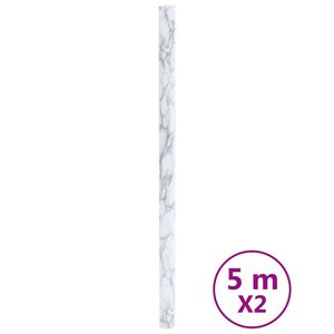 vidaXL Autocollants auto-adh&eacute;sifs pour meuble blanc marbr&eacute; 90x500 cm