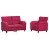 vidaXL Ensemble de Canap&eacute;s 2 pcs Bordeaux Velours