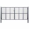 vidaXL Portail de jardin grillag&eacute; en acier galvanis&eacute; gris 400 x 175 cm