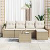 vidaXL Ensemble de Canap&eacute;s avec coussin 6 pcs Beige polyrotin