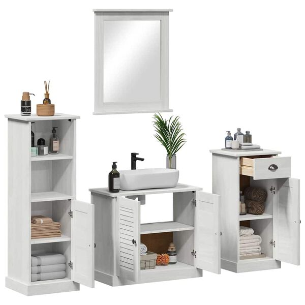 vidaXL Ensemble de mobilier de salle de bain 4 pcs Blanc antique
