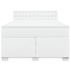 vidaXL Sommier &agrave; lattes de lit avec matelas Blanc 160x200cm Similicuir