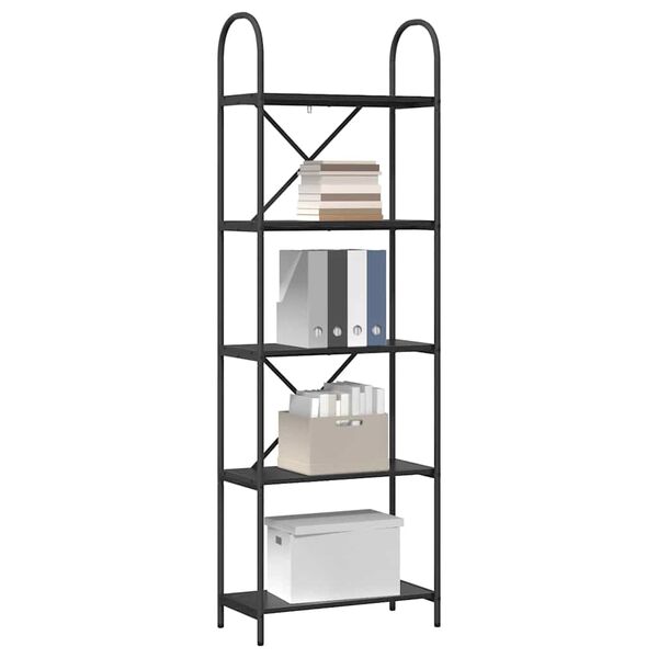vidaXL &Eacute;tag&egrave;re Ch&ecirc;ne noir 60 x 30 x 183 cm Bois d'ing&eacute;nierie