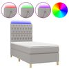 vidaXL Sommier &agrave; lattes de lit et matelas et LED Gris clair 100x200 cm