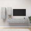 vidaXL Ensemble de meubles TV 4 pcs Gris b&eacute;ton Bois d'ing&eacute;nierie