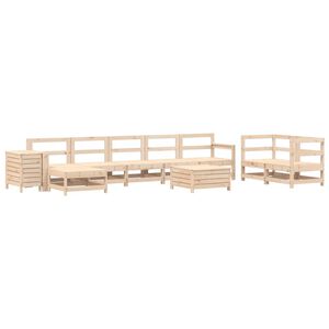 vidaXL Salon de jardin 10 pcs bois de pin massif