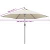 vidaXL Tissu de remplacement pour parasol d'ext&eacute;rieur Blanc 300 cm