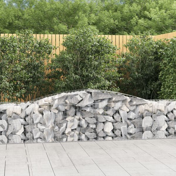 vidaXL Paniers à gabions arqués 3 pcs 400x50x60/80 cm Fer galvanisé