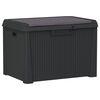 vidaXL Bo&icirc;te de rangement jardin coussin de si&egrave;ge anthracite 125 L PP