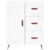 vidaXL Buffet haut Blanc 69,5x34x180 cm Bois d'ing&eacute;nierie