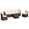 vidaXL Salon de jardin avec coussins 7 pcs marron r&eacute;sine tress&eacute;e