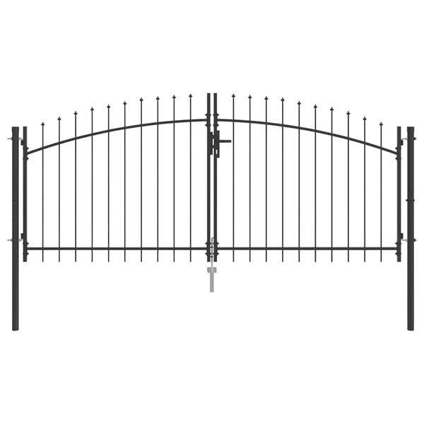 vidaXL Porte Double avec verrouillage Gris 299,5 x 199,5 cm Acier