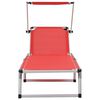 vidaXL Chaises longues pliables et toit lot de 2 Aluminium textil&egrave;ne