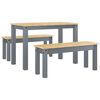 vidaXL Ensemble &agrave; manger PANAMA 3 pcs gris bois de pin massif