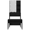 vidaXL Ensemble de table de maquillage LED 2 pcs Chêne noir